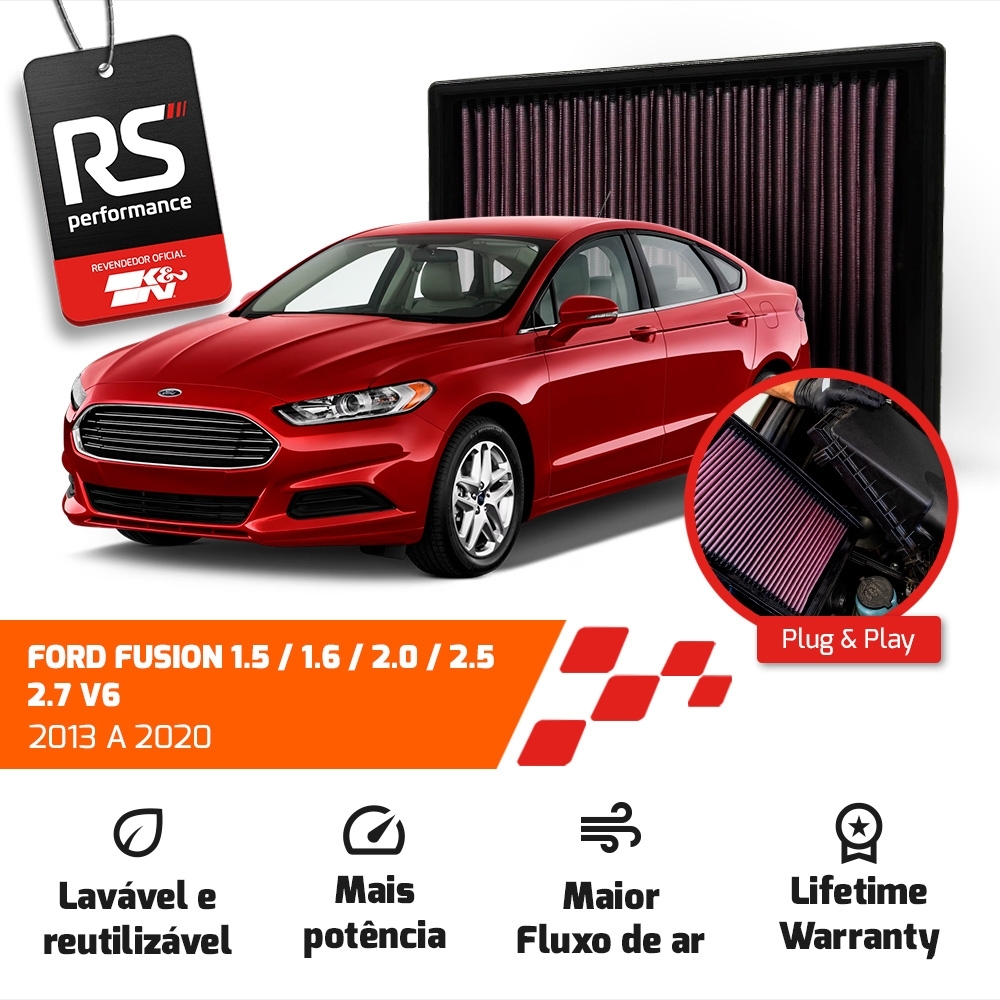 Filtro Esportivo Inbox Ford Fusion 2013 A 2020 1.5 1.6 2.0 2.5 2.7 V6