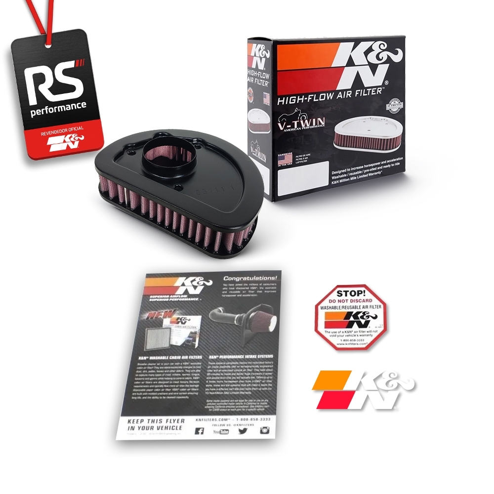 Filtro Esportivo Inbox K&N Harley-Davidson Big Twin 103 CI de 2014 a 2017 Linha Softail e Touring