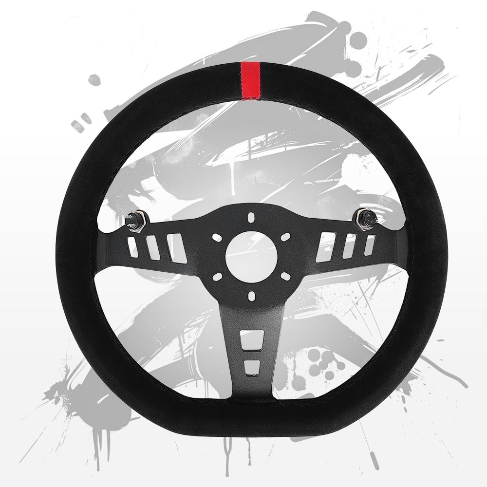 Volante Esportivo Street RS Performance RS-S em Suede com Detalhe Vermelho