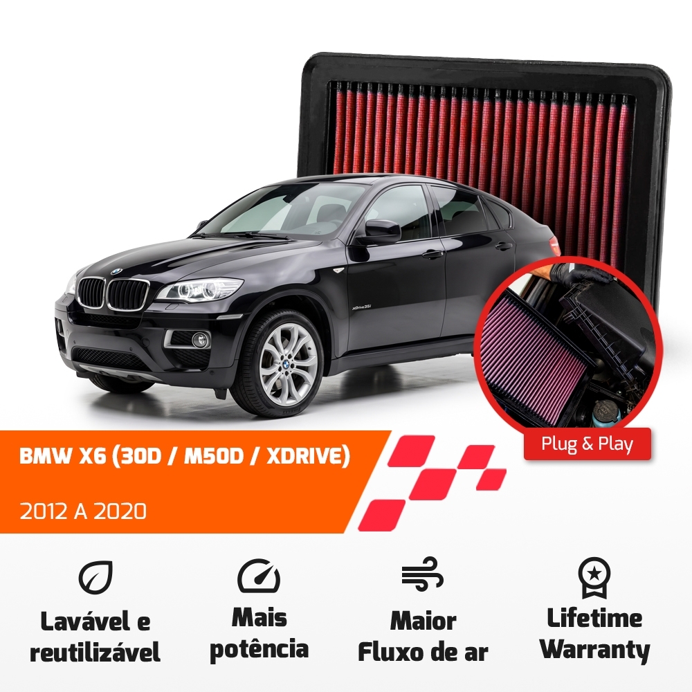 FILTRO DE AR ESPORTIVO K&N BMW X3 X4 X5 X6 2011 ATÉ 2020 33-3028
