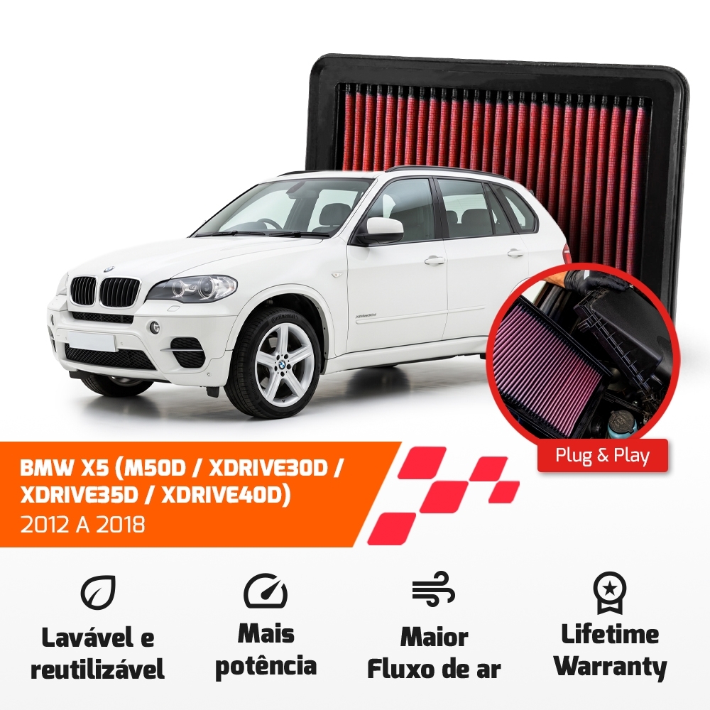 FILTRO DE AR ESPORTIVO K&N BMW X3 X4 X5 X6 2011 ATÉ 2020 33-3028