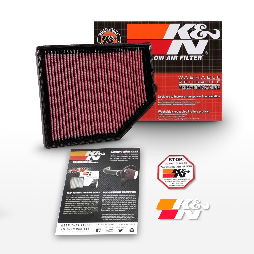 FILTRO DE AR ESPORTIVO K&N VOLVO V40 1.5/2.0 2015 A 2020 33-3055