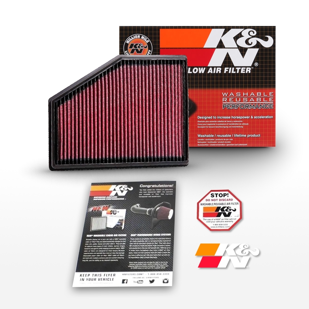 FILTRO DE AR ESPORTIVO K&N BMW SÉRIES 5 / 7 / 8 X3 X4 X5 X6 X7 2.0L L4 E 3.0L L6 DE 2015 EM DIANTE 33-3079