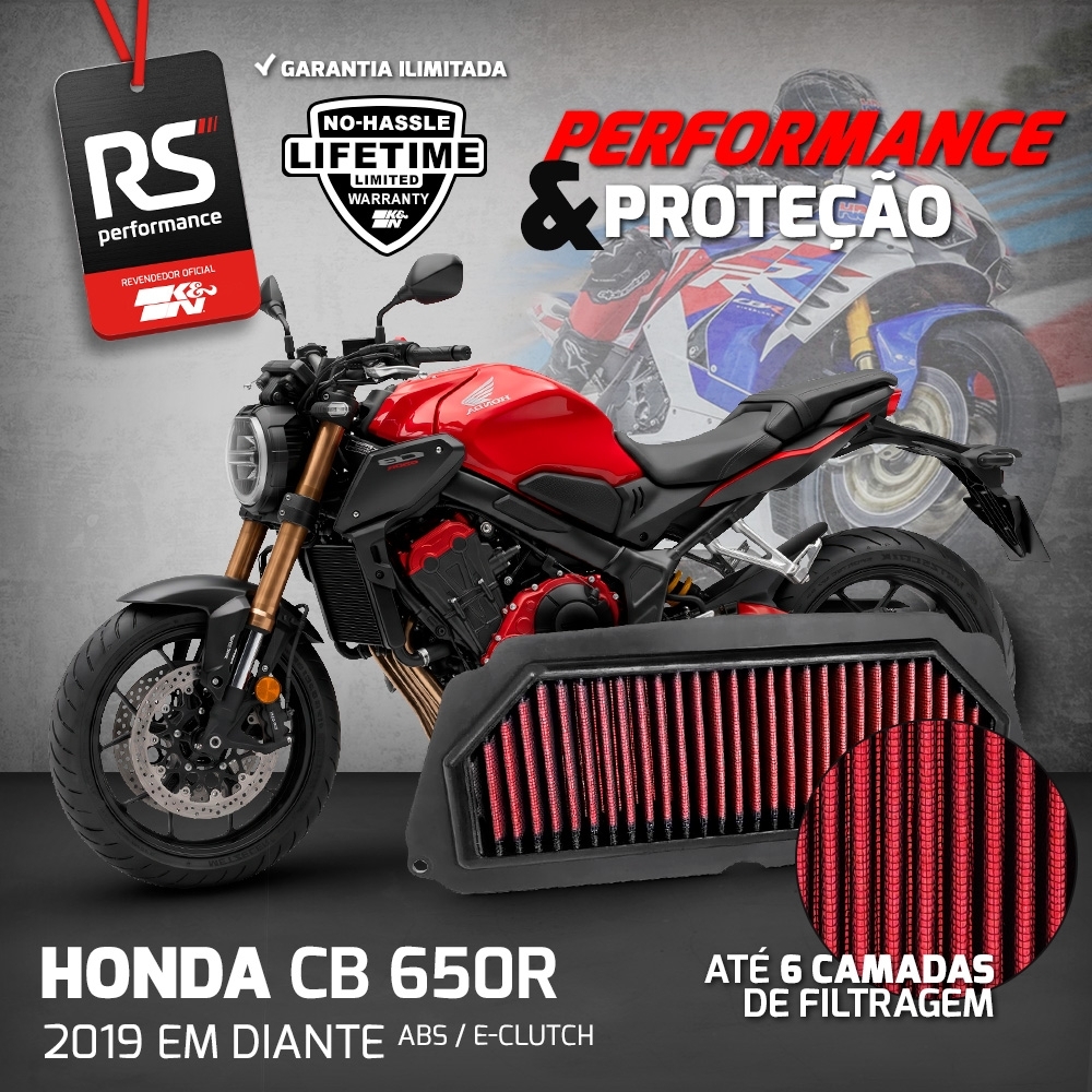 FILTRO DE AR ESPORTIVO K&N CB650R CBR650R 2019 EM DIANTE HA-6519