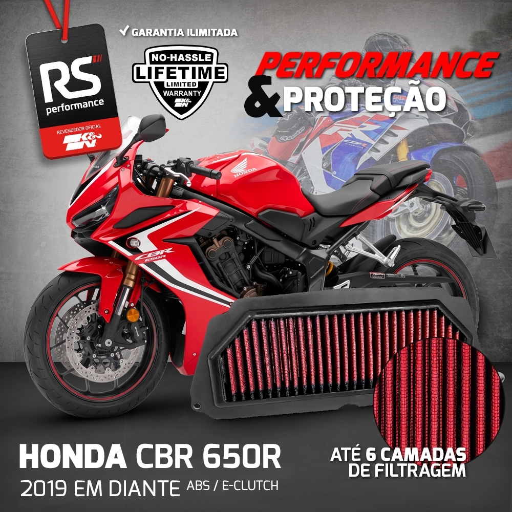 FILTRO DE AR ESPORTIVO K&N CB650R CBR650R 2019 EM DIANTE HA-6519