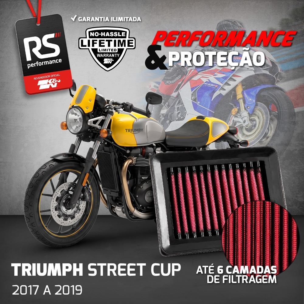 FILTRO DE AR ESPORTIVO K&N TRIUMPH Bonneville T100 T120 Street / Speed Twin Street Scrambler Street Cup Thruxton TFC 2016 EM DIANTE TB-9016