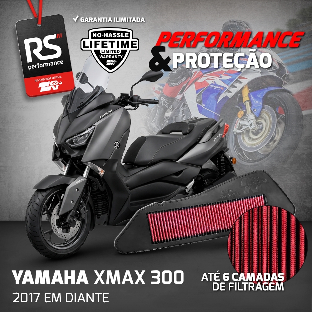 FILTRO DE AR ESPORTIVO K&N Yamaha XMAX 300 / ABS / Tech Max â 2017 EM DIANTE YA-2918
