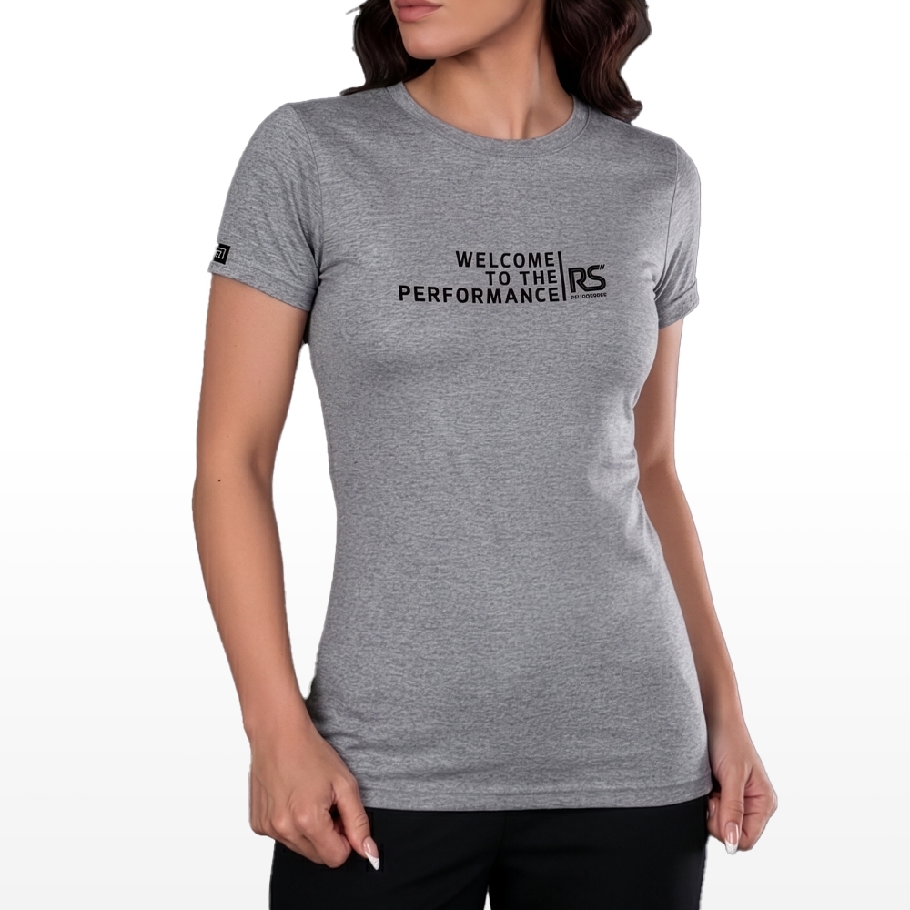 Camiseta Rs Performance Cinza Feminina Estampa Welcome