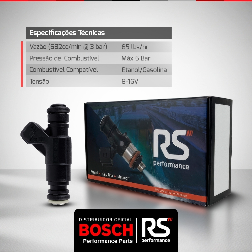 KIT 4 BICOS INJETORES BOSCH 65 LB/H - SEM CONECTOR - EQUALIZADO