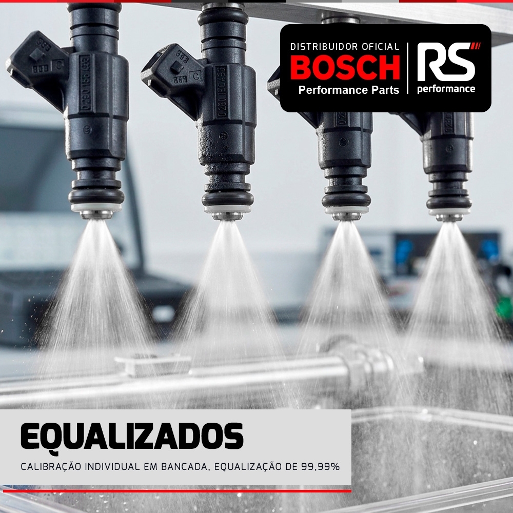 KIT 4 BICOS INJETORES BOSCH 65 LB/H - SEM CONECTOR - EQUALIZADO