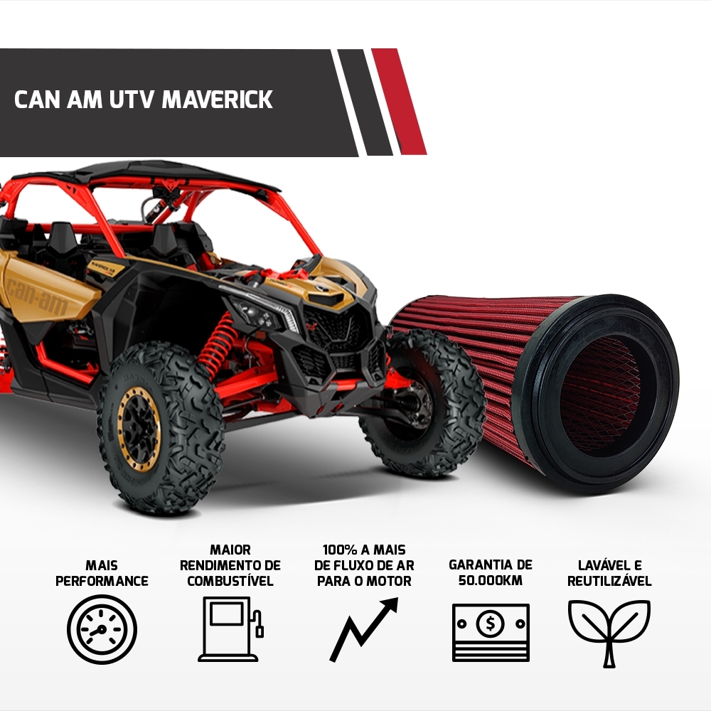 Filtro De Ar Esportivo Can Am Utv Maverick