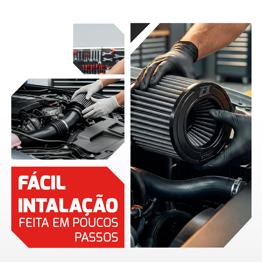 Filtro De Ar Conico Fueltech Street Duplo Fluxo 2,5Pol 140mm