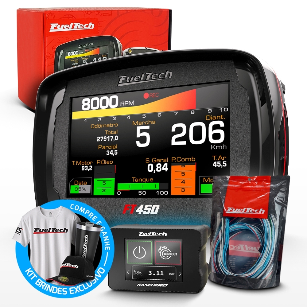 Módulo de Injeção Ft450 Com Chicote Motor Traseiro 4.9 + WideBand Nano Pro (Sem Sonda)