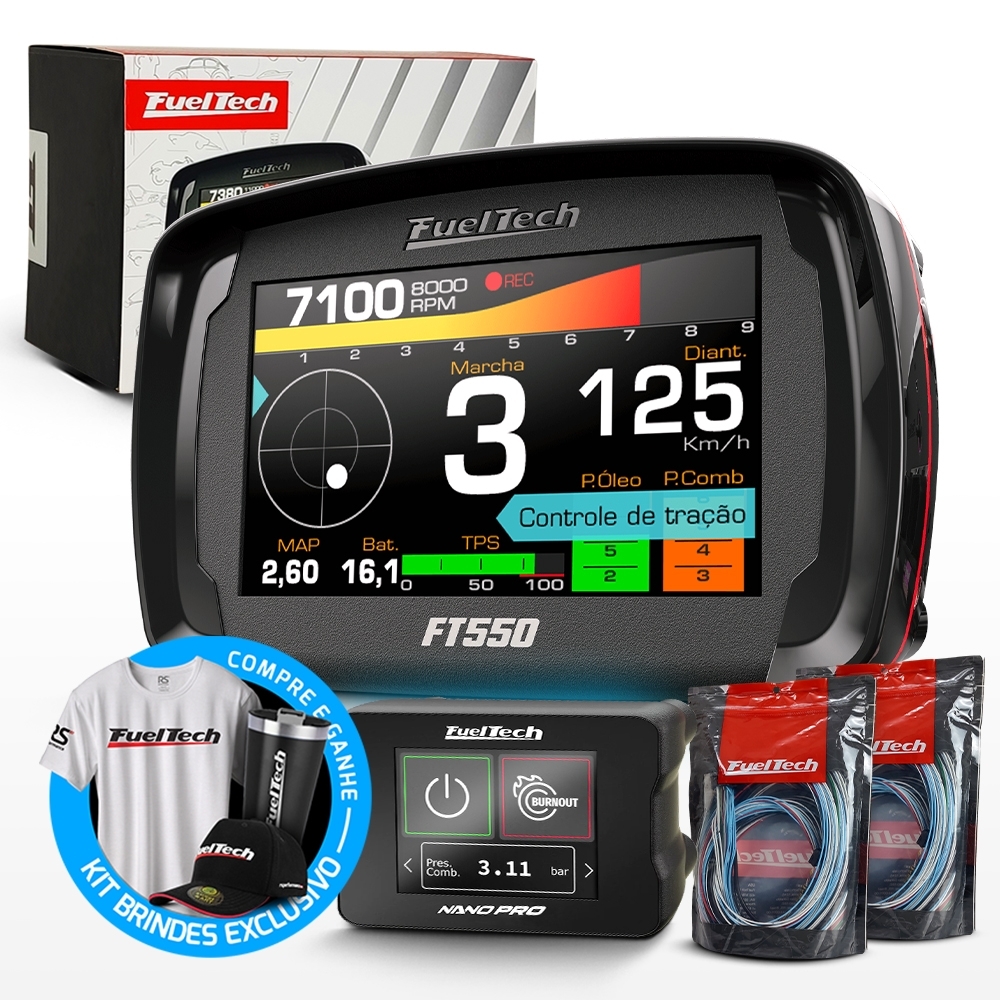 Módulo de Injeção Ft550 Com Chicote Motor Traseiro + WideBand Nano Pro (Sem Sonda)