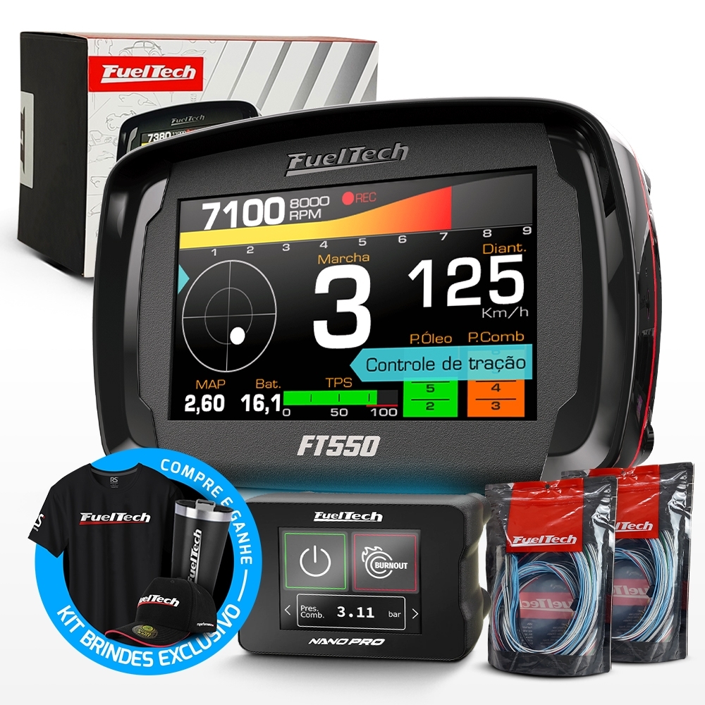 Módulo de Injeção Ft550 Com Chicote Motor Dianteiro 4.2 + WideBand Nano Pro (Sem Sonda)