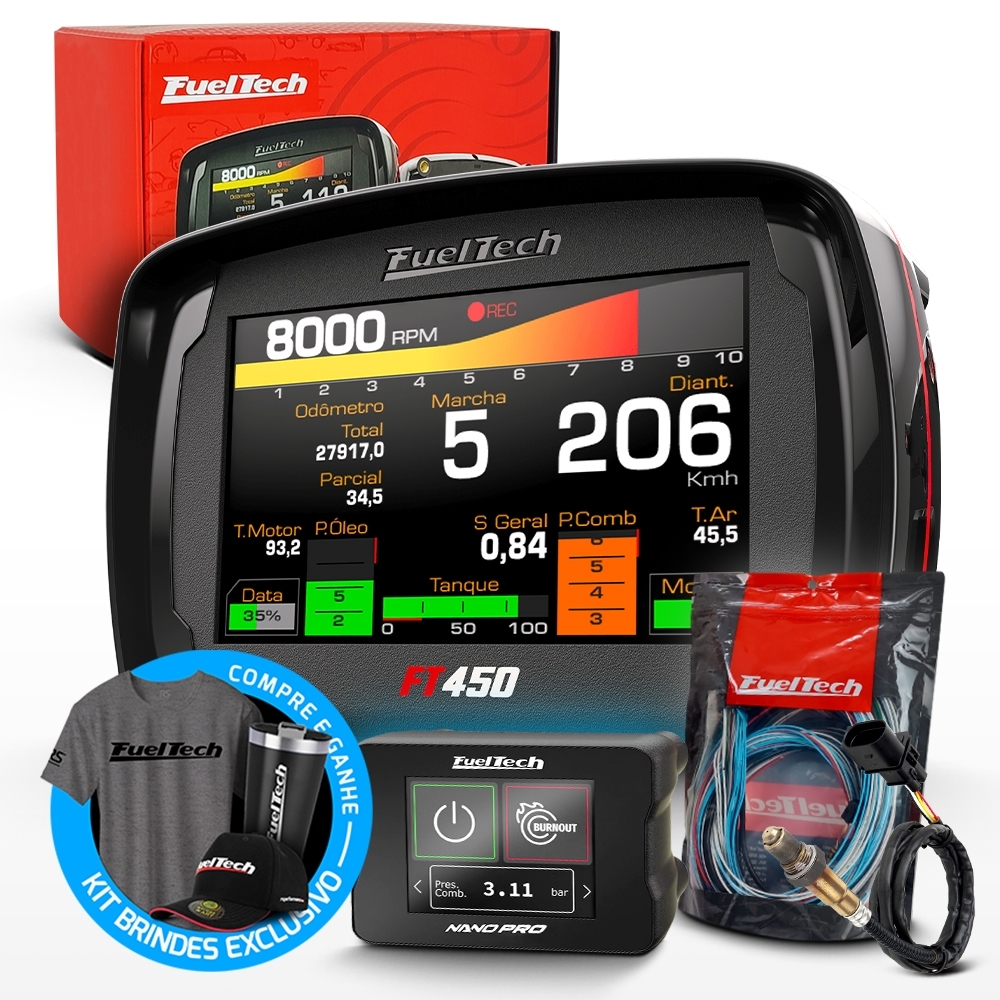Módulo de Injeção Ft450 Com Chicote Motor Traseiro + WideBand Nano Pro + Sonda Bosch 4.2
