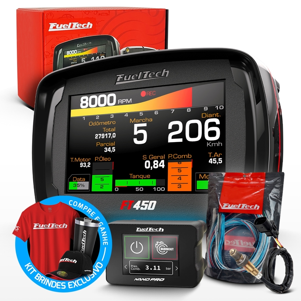 Módulo de Injeção Ft450 Com Chicote Motor Traseiro + WideBand Nano Pro + Sonda Bosch 4.2