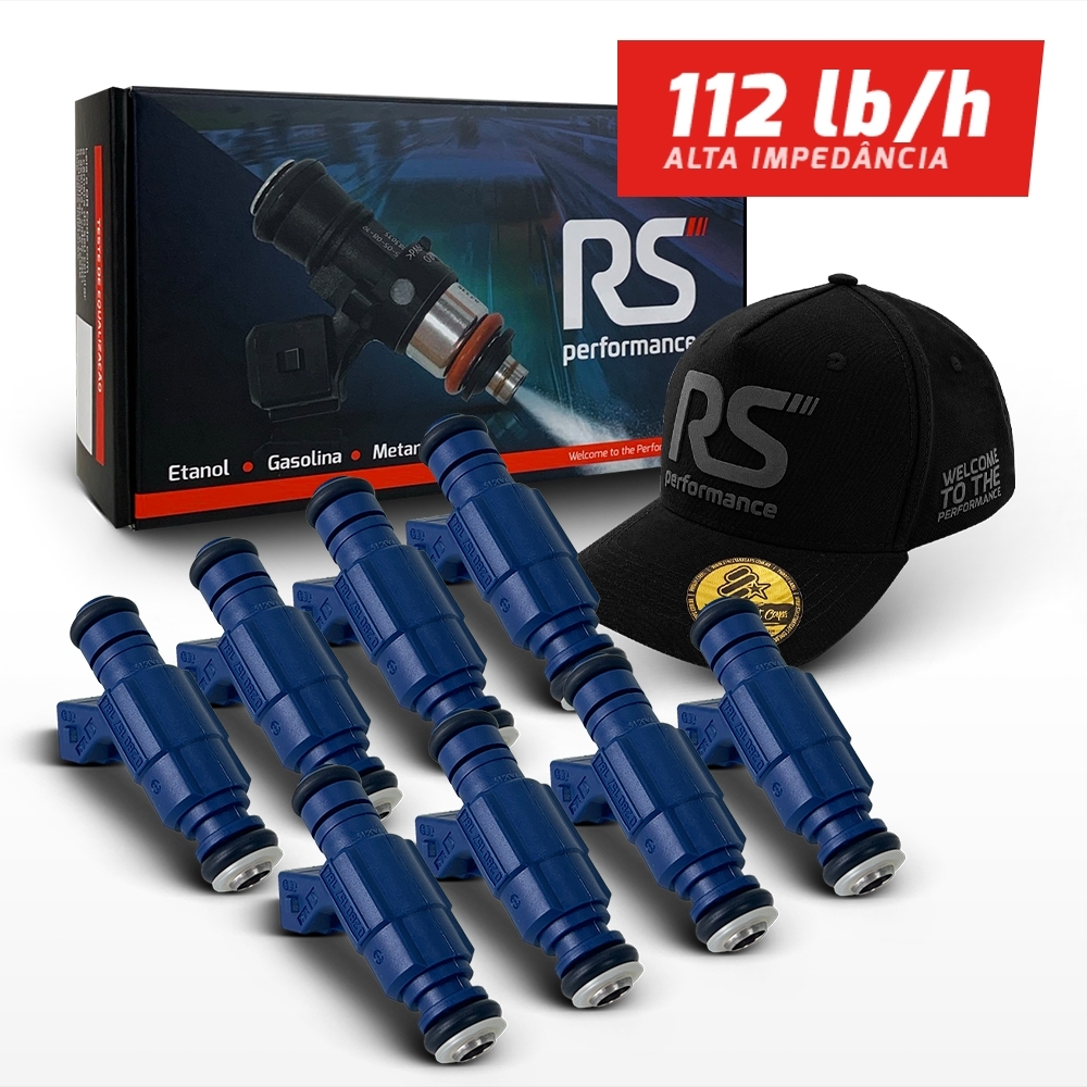 Kit 8 Bico Injetor Alta Vazão Bosch 112lb/h 129lb/h 145lb/h