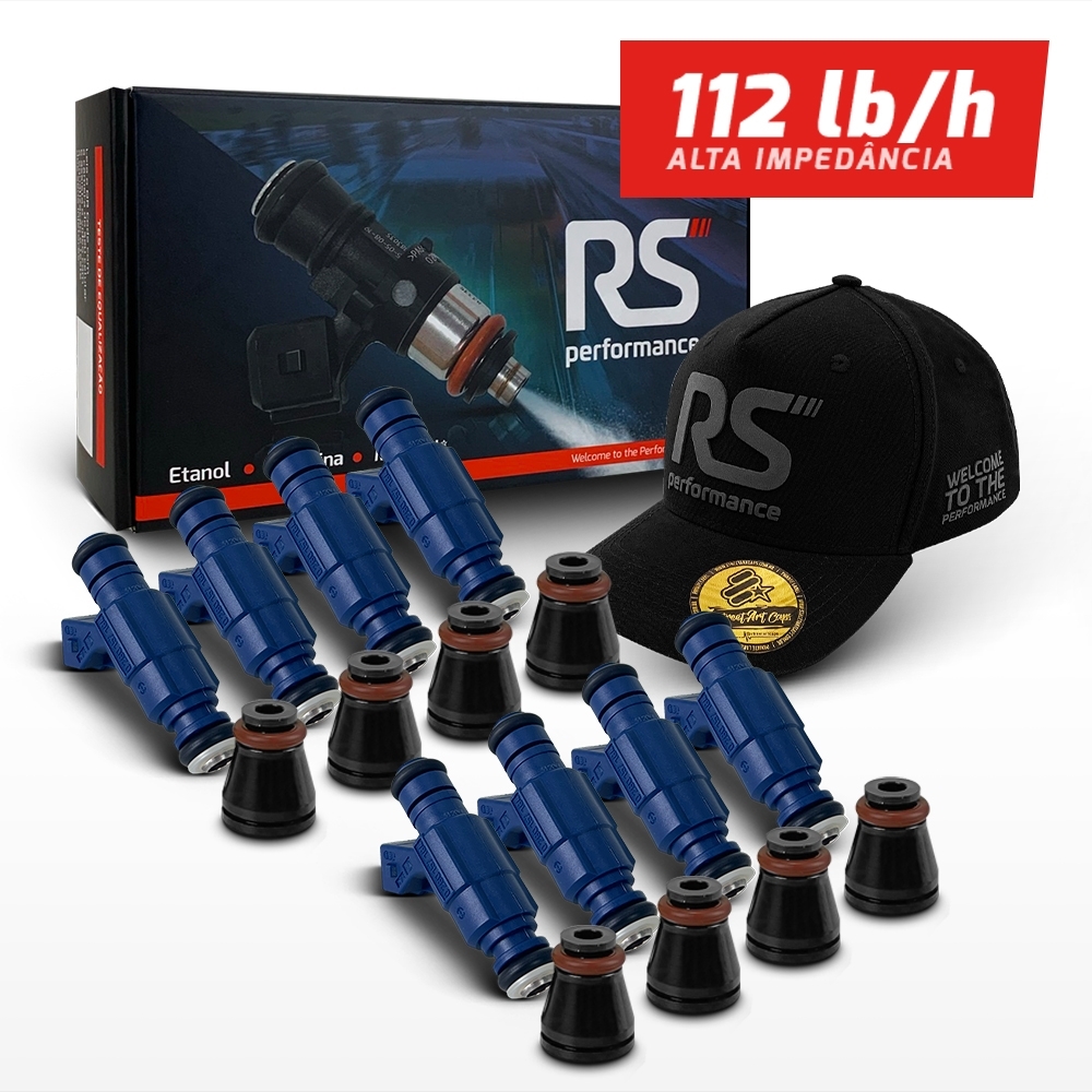 Kit 8 Bico Injetor Alta Vazão Bosch 112lb/h 129lb/h 145lb/h