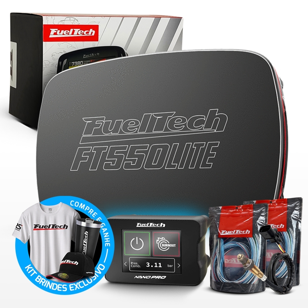 Módulo de Injeção Ft550 Lite Com Chicote Motor Dianteiro + WideBand Nano Pro + Sonda Bosch 4.2