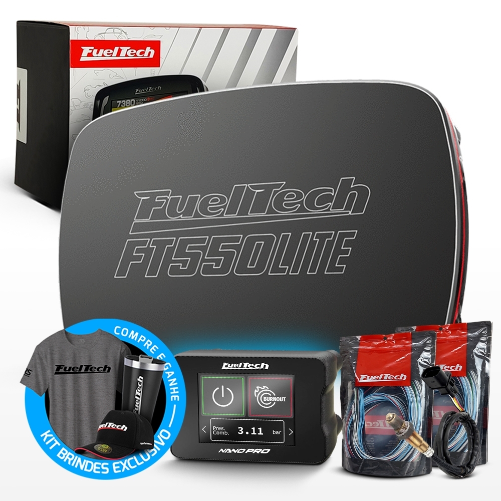 Módulo de Injeção Ft550 Lite Com Chicote Motor Dianteiro + WideBand Nano Pro + Sonda Bosch 4.2