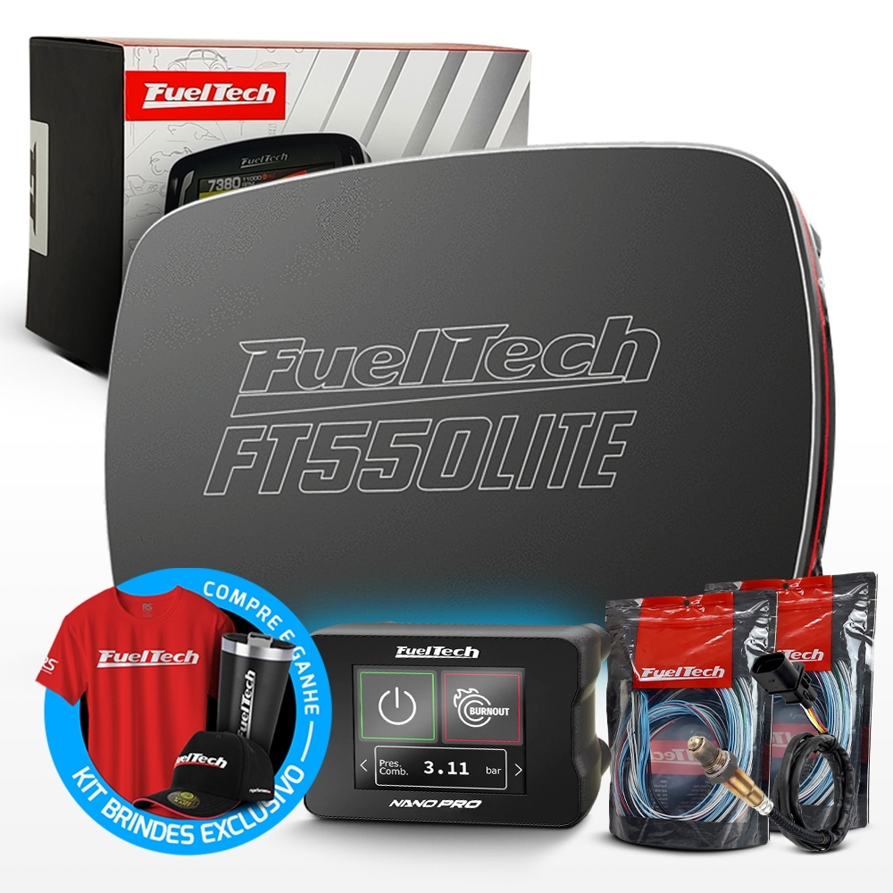 Módulo de Injeção Ft550 Lite Com Chicote Motor Dianteiro + WideBand Nano Pro + Sonda Bosch 4.2