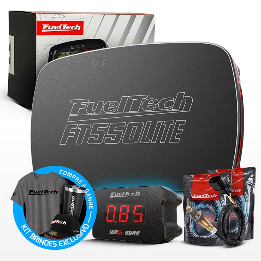 Módulo de Injeção Ft550 Lite Com Chicote Motor Dianteiro + WideBand Nano + Sonda Bosch 4.2