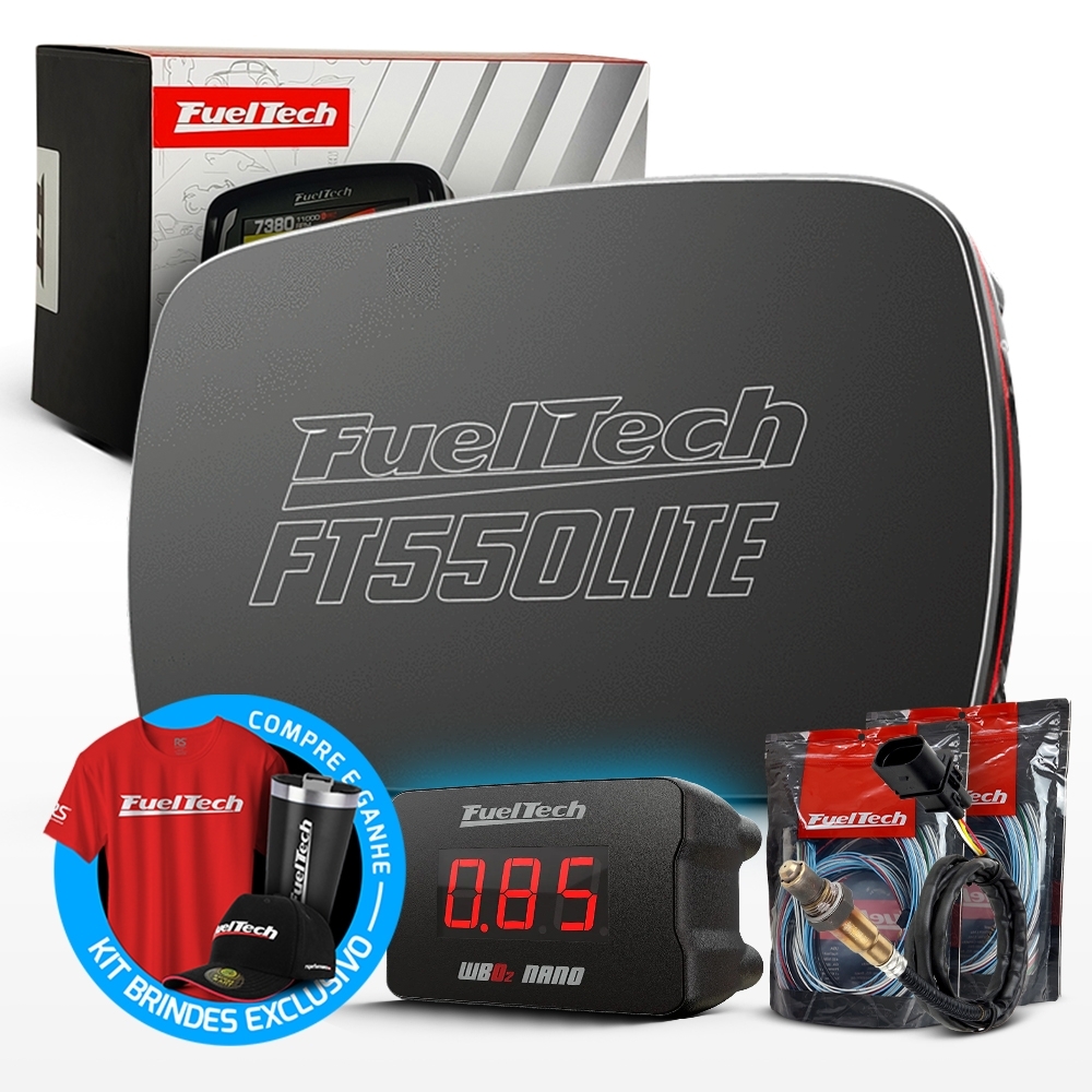 Módulo de Injeção Ft550 Lite Com Chicote Motor Dianteiro + WideBand Nano + Sonda Bosch 4.2