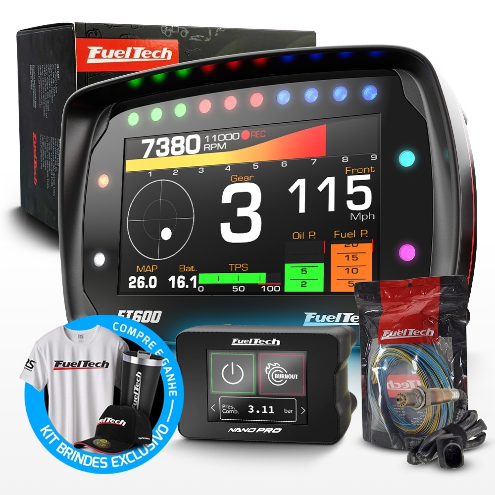 Módulo de Injeção Ft600 Com Chicote Motor Traseiro + WideBand Nano Pro + Sonda Bosch 4.9