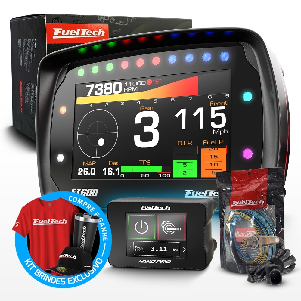 Módulo de Injeção Ft600 Com Chicote Motor Traseiro + WideBand Nano Pro + Sonda Bosch 4.9
