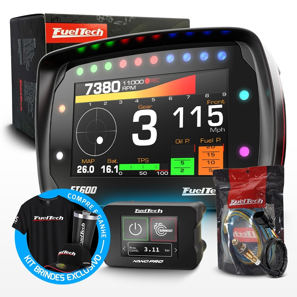 Módulo de Injeção Ft600 Com Chicote Motor Traseiro + WideBand Nano Pro + Sonda Bosch 4.2