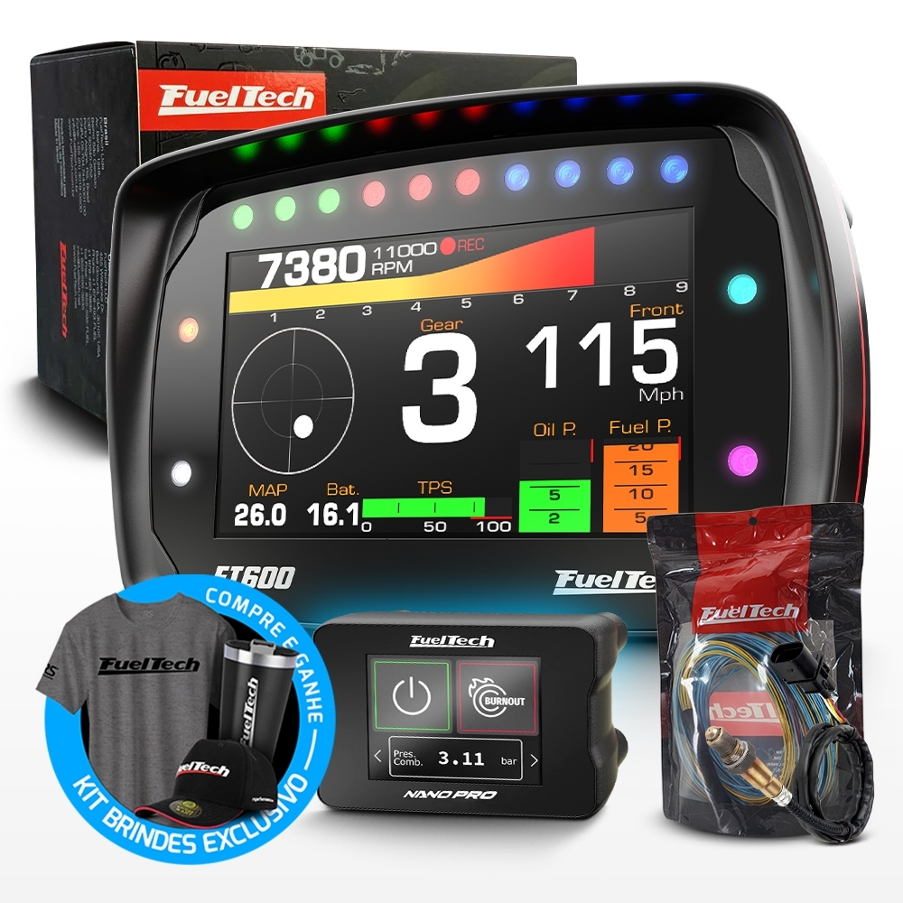 Módulo de Injeção Ft600 Com Chicote Motor Dianteiro + WideBand Nano Pro + Sonda Bosch 4.2