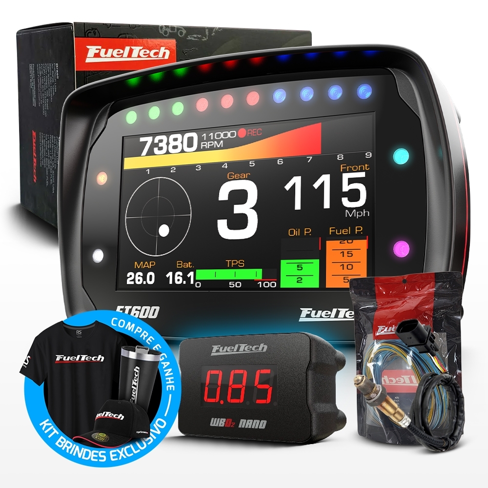 Módulo de Injeção Ft600 Com Chicote Motor Dianteiro + WideBand Nano + Sonda Bosch 4.2