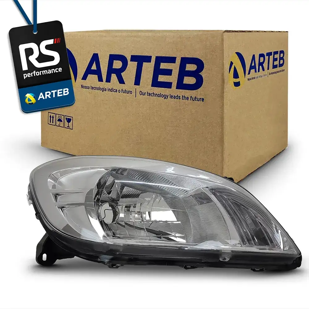 Farol Cromado H4 Celta Prisma 2006-2015 Esquerdo Ou Direito