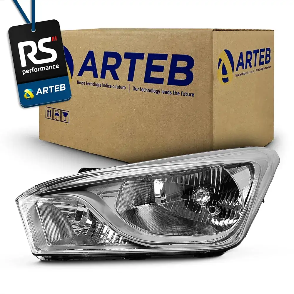 Farol Hb20 Hatch / Sedan Com Moldura Metalizada 2012 - 2017
