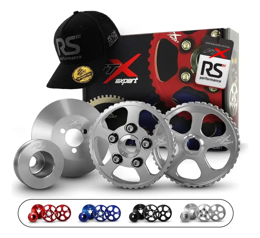 Kit Polia Para Motor Ap 8v Alumínio Billet S/ Roda Fonica