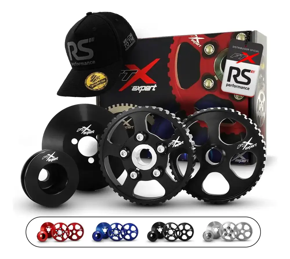 Kit Polia Para Motor Ap 8v Alumínio Billet S/ Roda Fonica