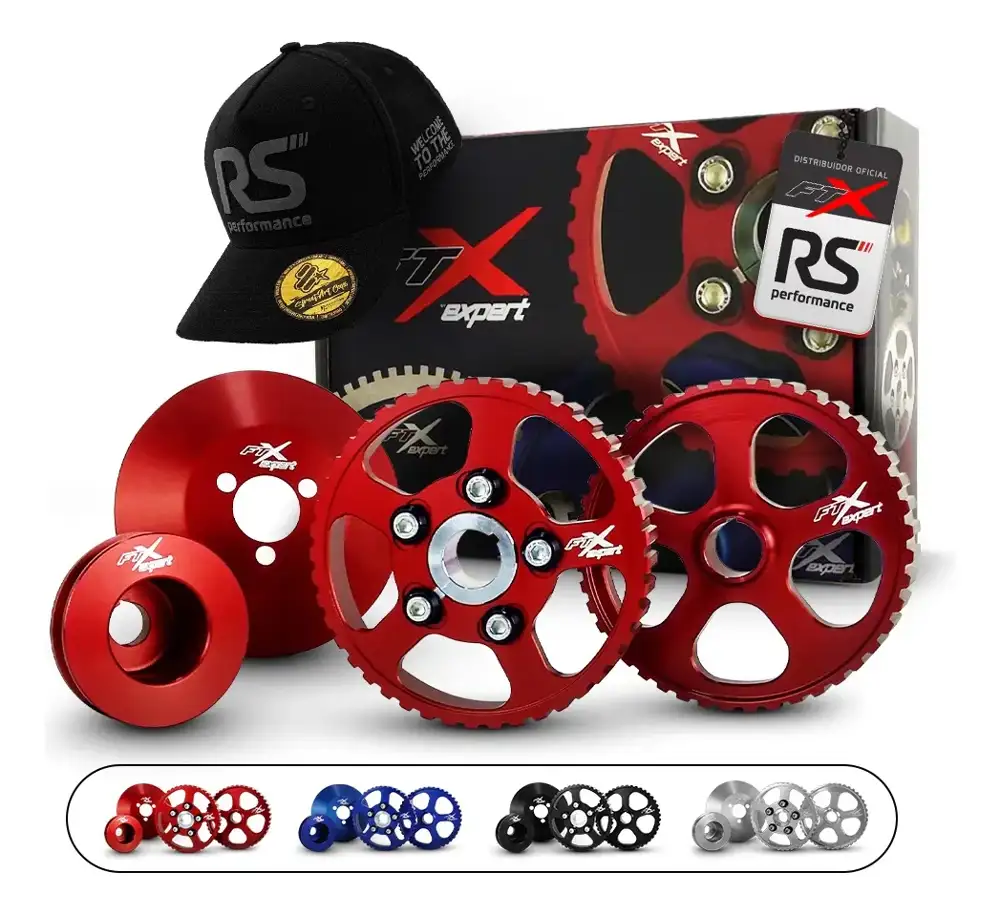 Kit Polia Para Motor Ap 8v Alumínio Billet S/ Roda Fonica