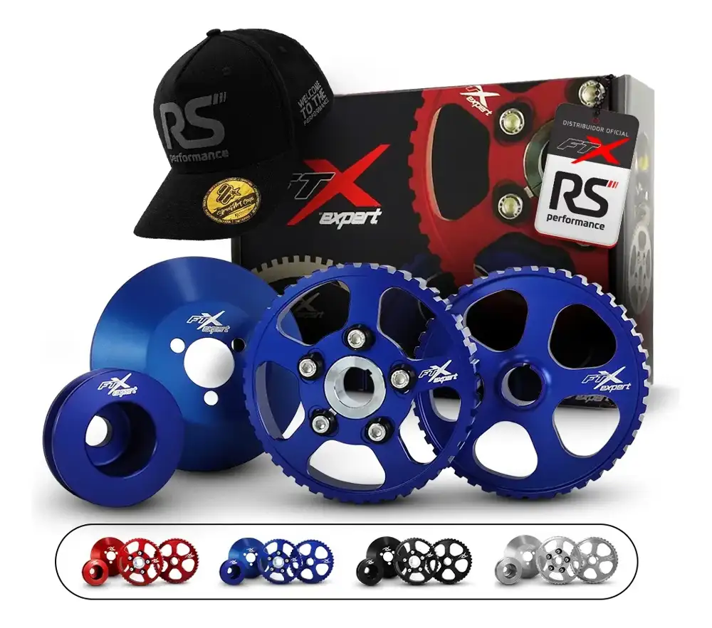 Kit Polia Para Motor Ap 8v Alumínio Billet S/ Roda Fonica