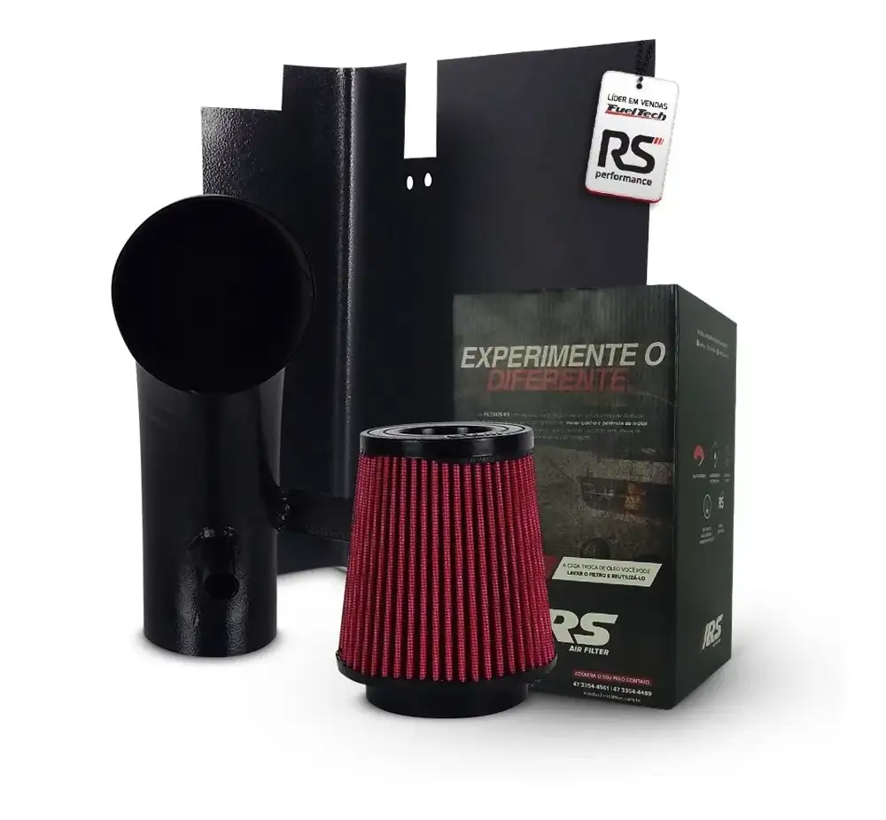 Kit Intake Filtro Esportivo Vw 1.4 Tsi Duplo Fluxo Vermelho