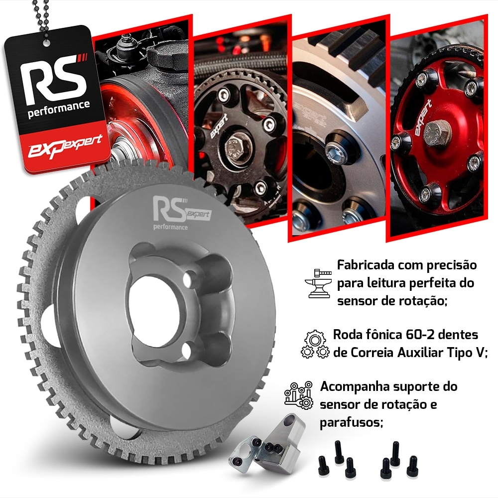 Polia Roda Fônica 60-2 Vw Ap 8v Alumínio Billet By RS Performance