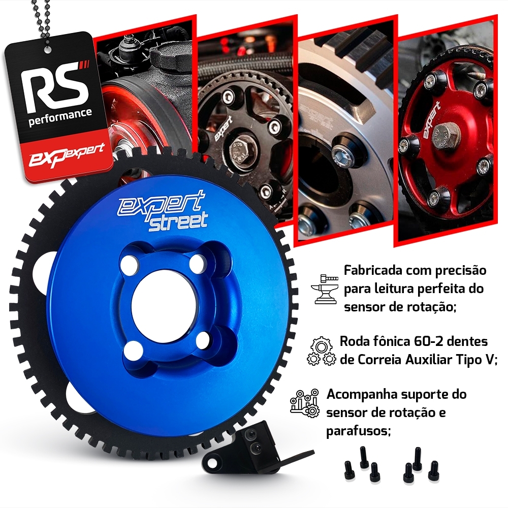 Polia Roda Fônica 60-2 Alumínio Billet Vw Ap 8v Linha Street