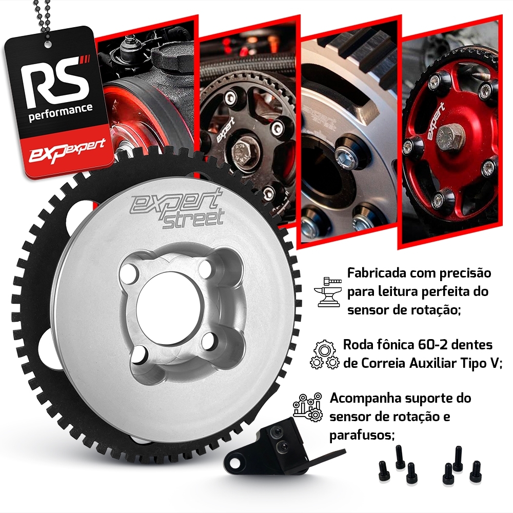 Polia Roda Fônica 60-2 Alumínio Billet Vw Ap 8v Linha Street