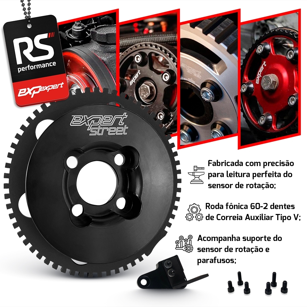 Polia Roda Fônica 60-2 Alumínio Billet Vw Ap 8v Linha Street