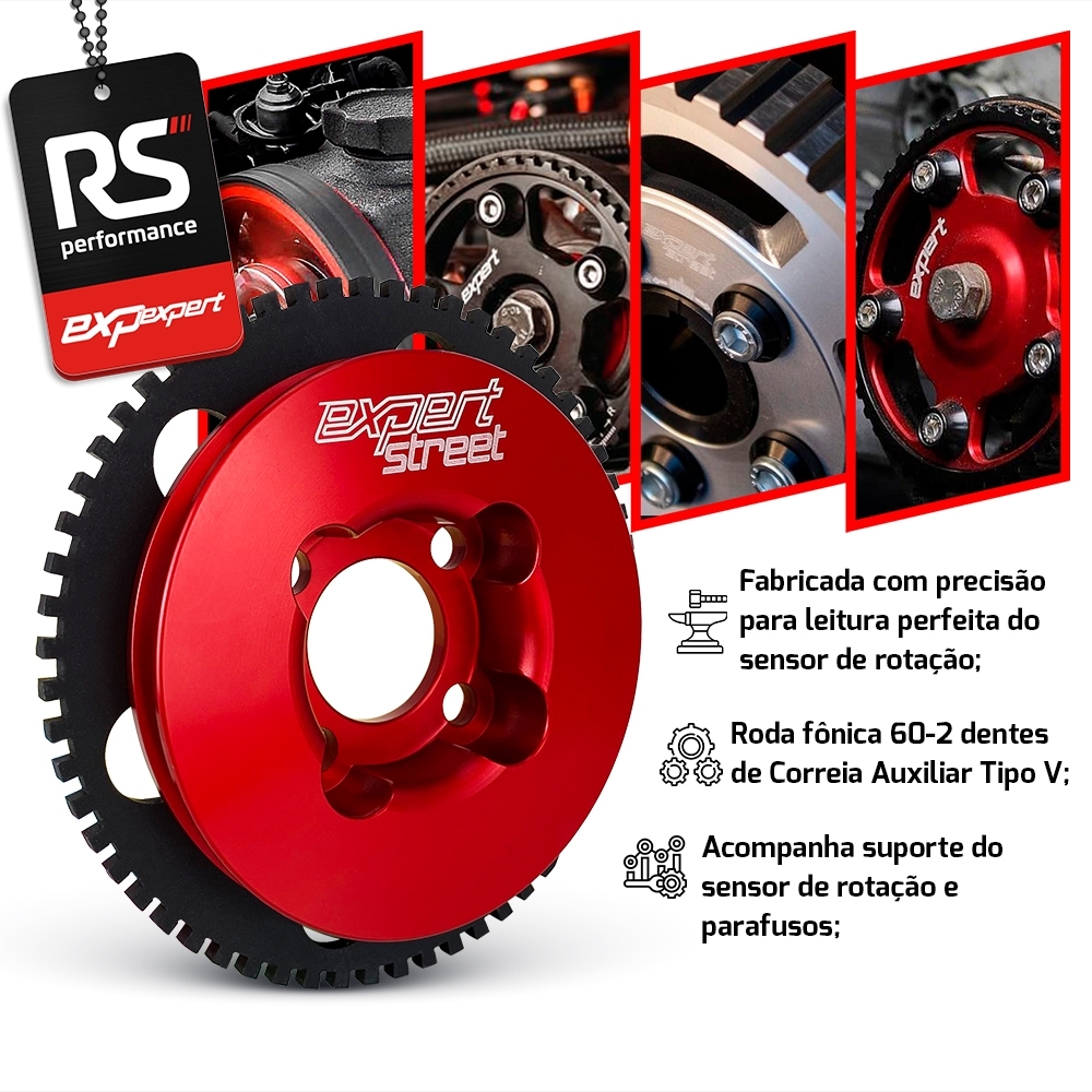 Polia Roda Fônica 60-2 Alumínio Billet Vw Ap 8v Linha Street