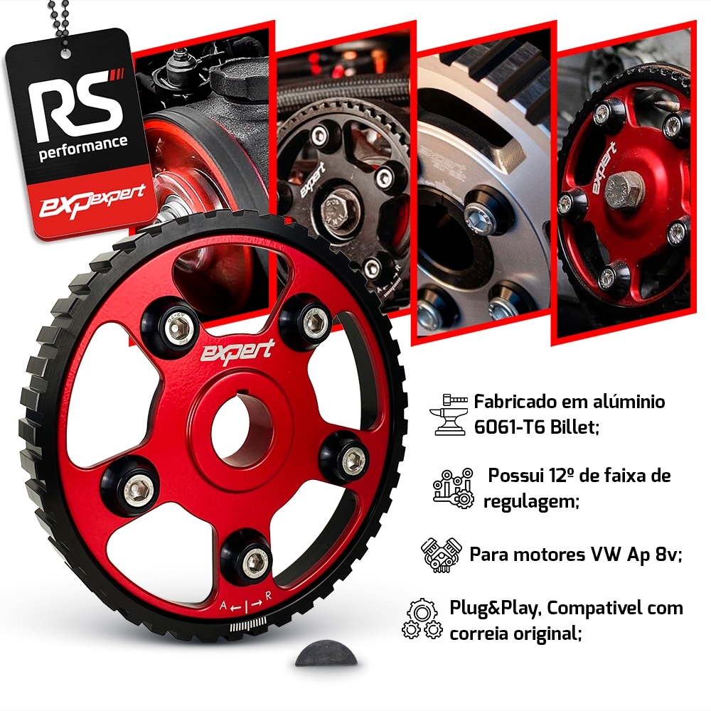 Polia Do Comando Regulável Vw Ap 8v Alumínio - Linha Race