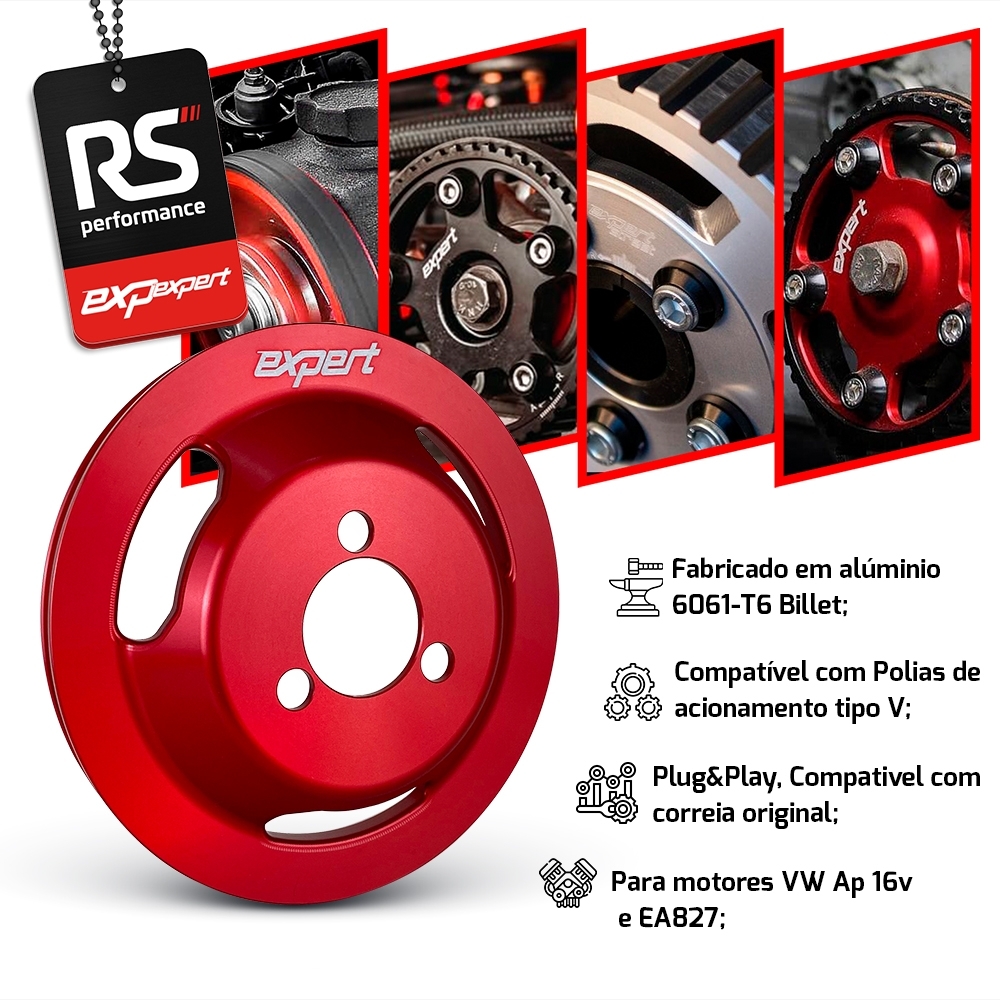 Polia Bomba Dágua Vw Ap 8v Alumínio Billet - Linha Race