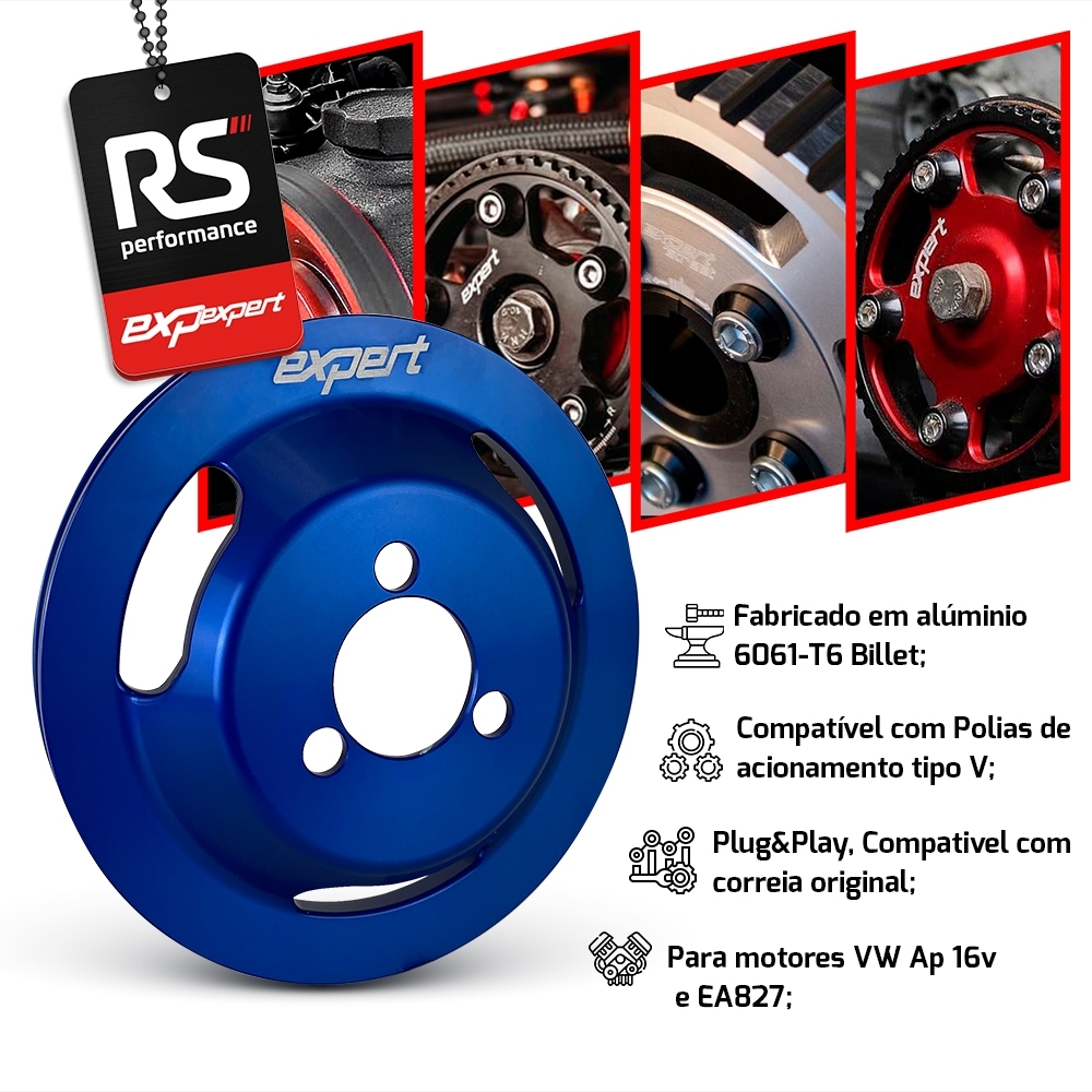 Polia Bomba Dágua Vw Ap 8v Alumínio Billet - Linha Race
