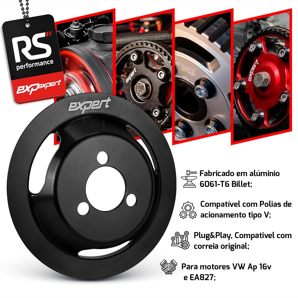 Polia Bomba Dágua Vw Ap 8v Alumínio Billet - Linha Race