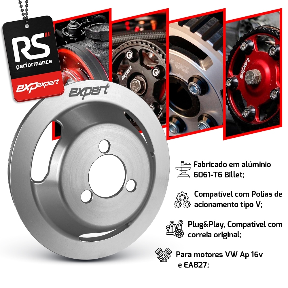 Polia Bomba Dágua Vw Ap 8v Alumínio Billet - Linha Race